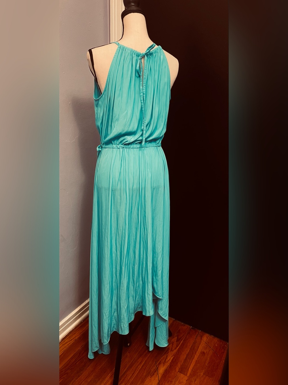Calypso St. Barth Turquoise High-Low Halter Dress featured on USA Today - Picture 2 of 7